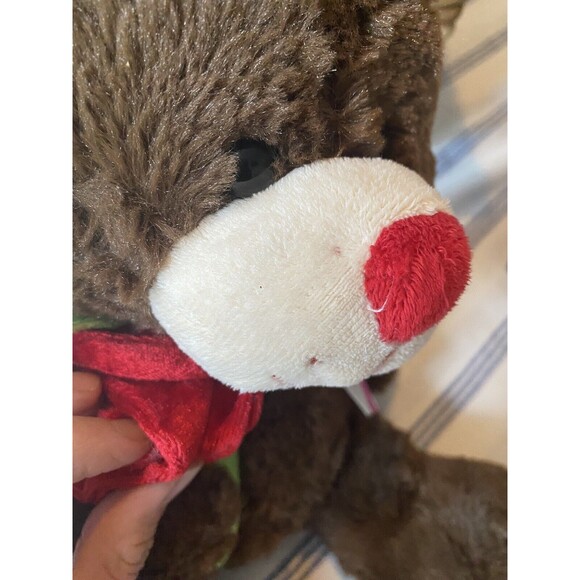 2016 Kellytoy Brown Teddy Bear w/Rose Love Bow 12" Plush Stuffed Animal … - Picture 7 of 12